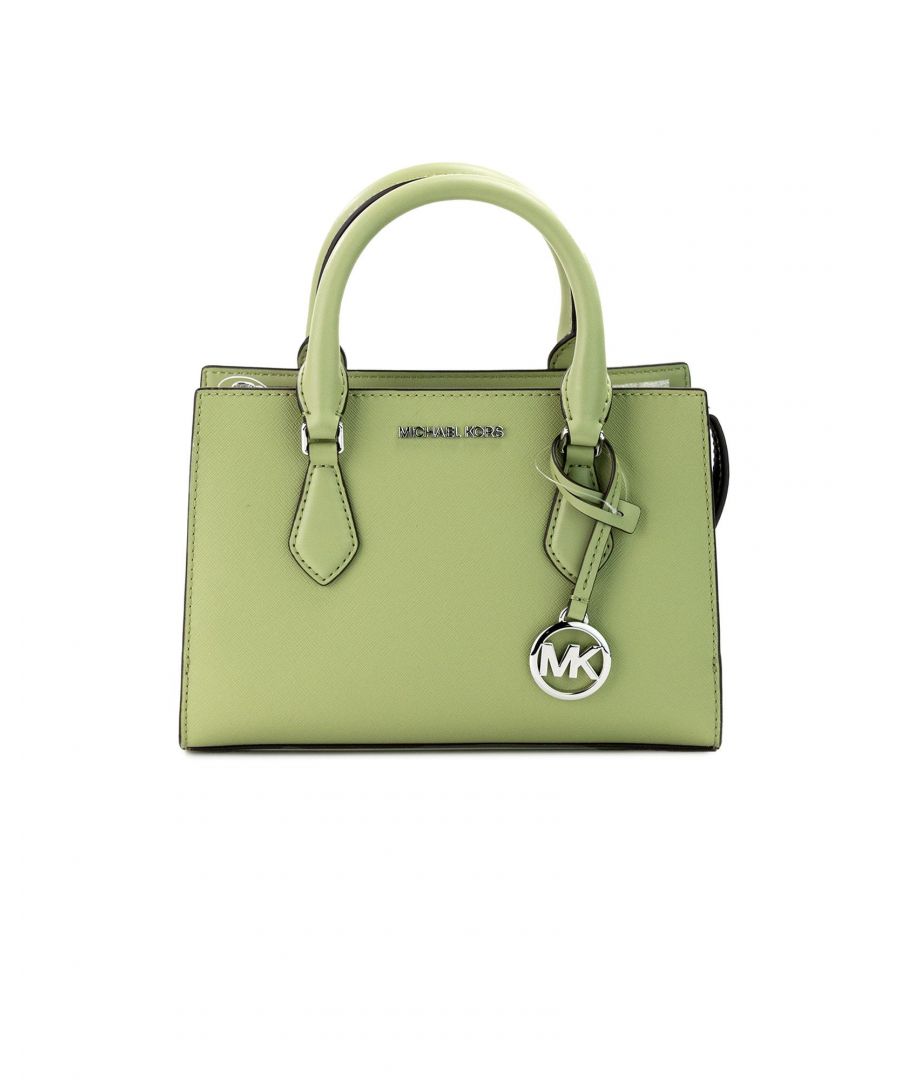michael kors womens center zip small satchel purse in vegan leather - sage green - one size