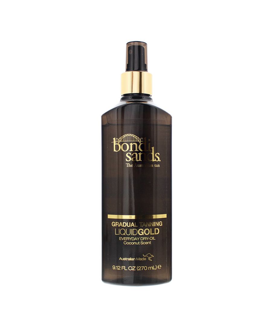 The Bondi Sands The Australian Tan Gradual Tanning Liquid Gold Everyday Dry-Oil is perfect for leaving skin looking golden, with a gradual, smooth, streak free tan, whilst also leaving the skin hydrated. The oil dry's within seconds, are easy to use and have a fuss free application.