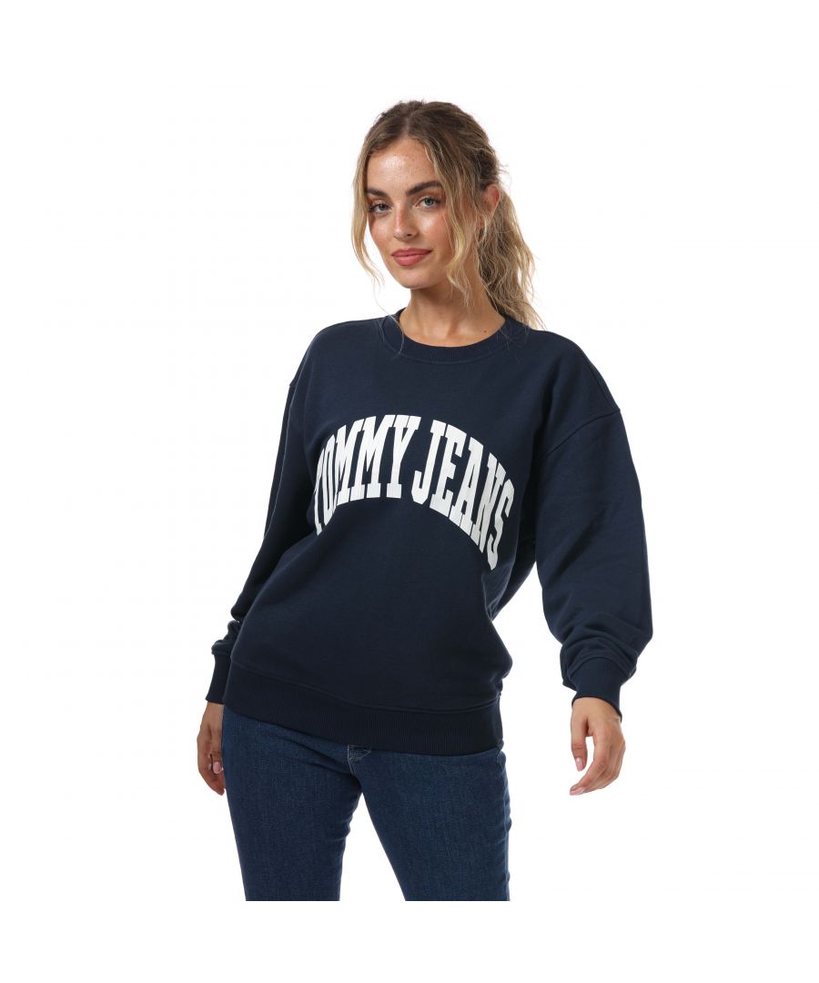 Tommy Hilfiger College sweatshirt met losse pasvorm voor dames, marineblauw