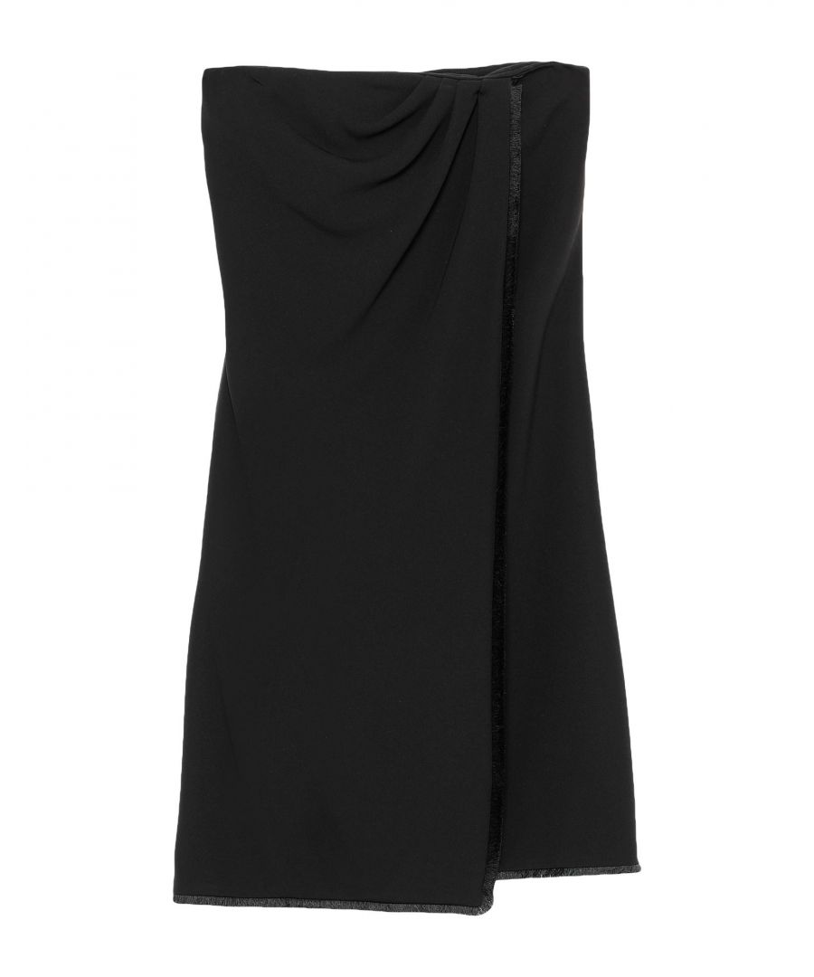 crepe, fringed, solid colour, no pockets, rear closure, fully lined, deep neckline, sleeveless, hook-and-bar, zip