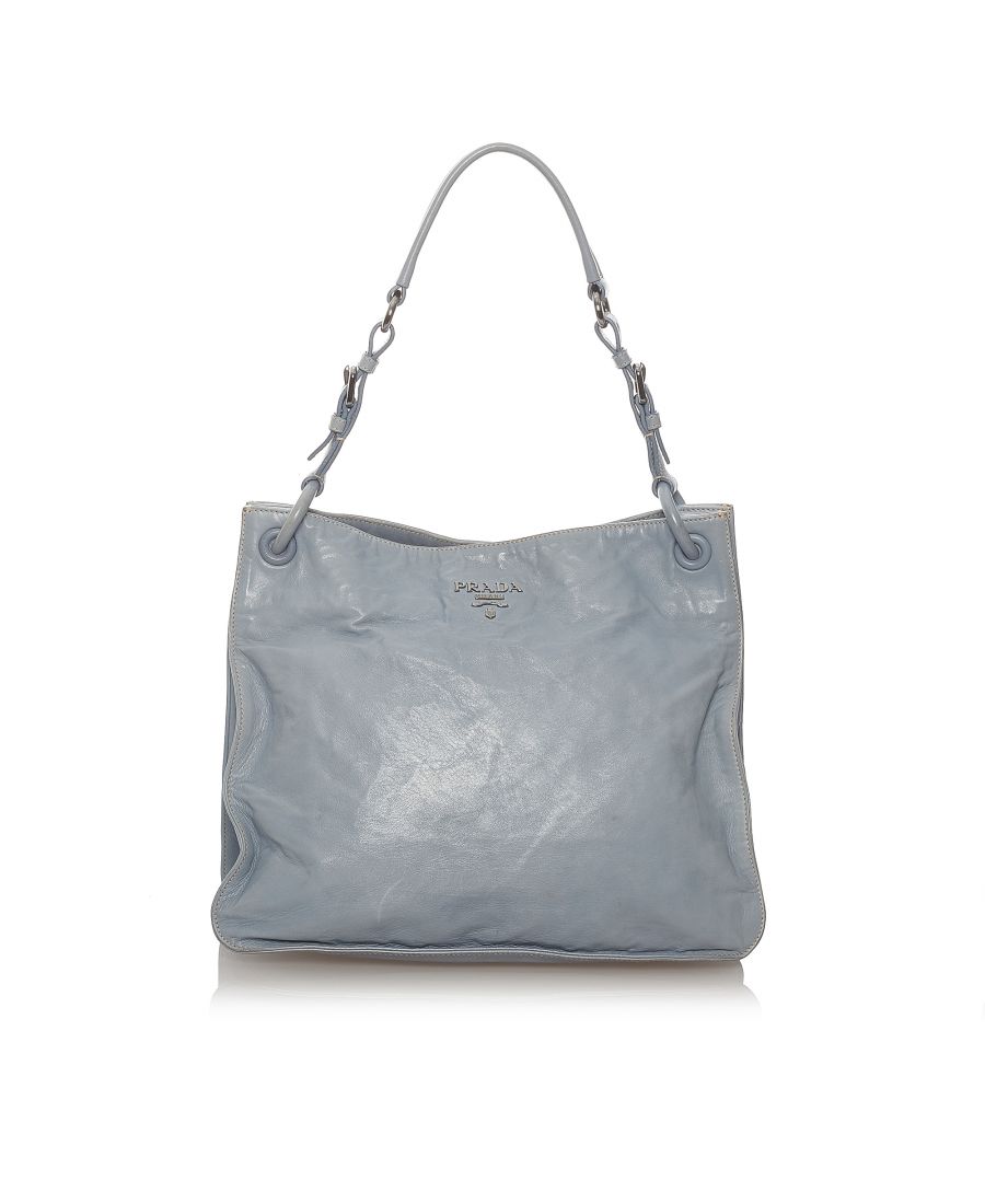 Image for Vintage Prada Leather Tote Bag Blue