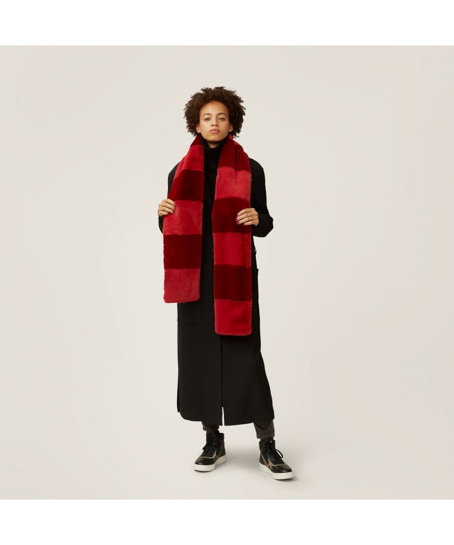 Image for Clara Faux Fur Scarf - Burnt Coral Mix