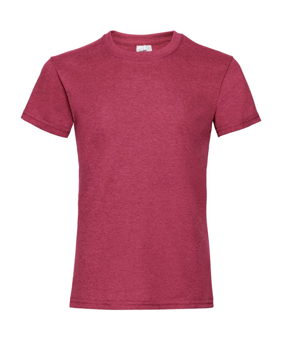 Image for Fruit Of The Loom Girls Childrens Valueweight Short Sleeve T-Shirt (Vintage Heather Red)