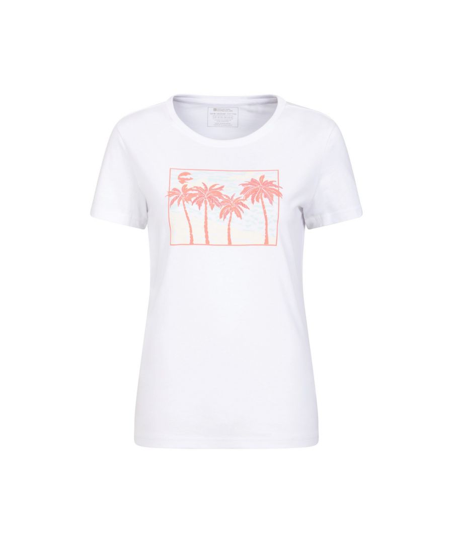 Mountain Warehouse Womens/Ladies Postcard Palm Organic T-Shirt (White) - Size 16 UK