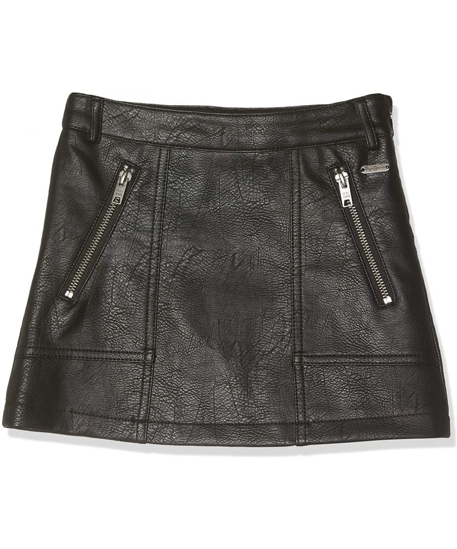 Image for Pepe Jeans Girls's Moni Skirt With Zip in Black