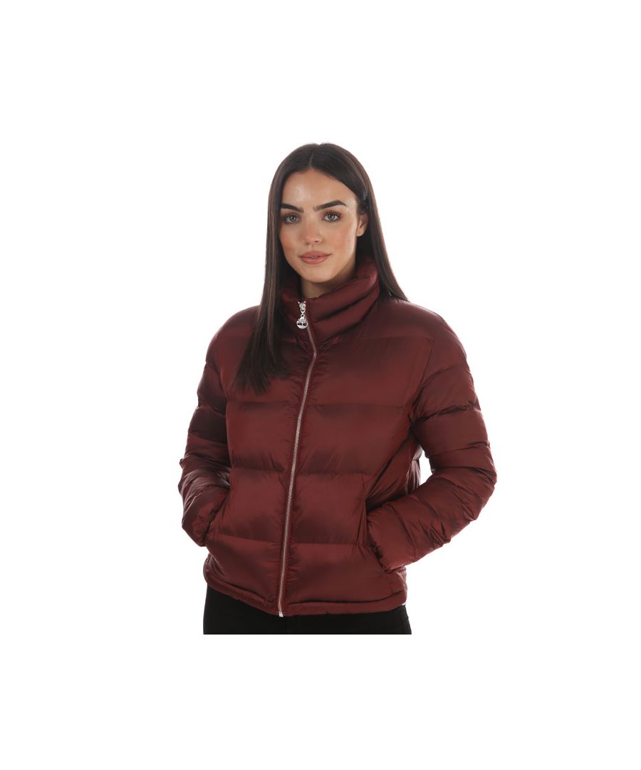 Womens Timberland Mount Rosebrook Jacket in wine.<BR><BR>- Stand up collar.<BR>- Water-repellent fabric.<BR>- Full zip fastening.<BR>- Long sleeves with stretch binding trim at cuffs.<BR>- Timberland brand patch at left sleeve.<BR>- Zipped front pockets.<BR>- Inner pocket at left chest.<BR>- Stretch binding trim at hem.<BR>- Fully lined. <BR>- 100% Nylon.  Machine wash at 30 degrees.<BR>- Ref: CA1YAEV15