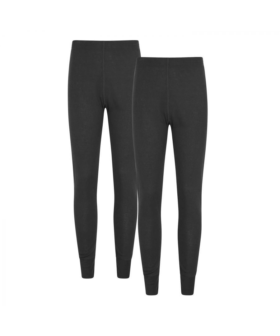 Mountain Warehouse Womens/Ladies Talus Thermal Base Layer Leggings (Pack of 2) (Black) - Size 12 UK