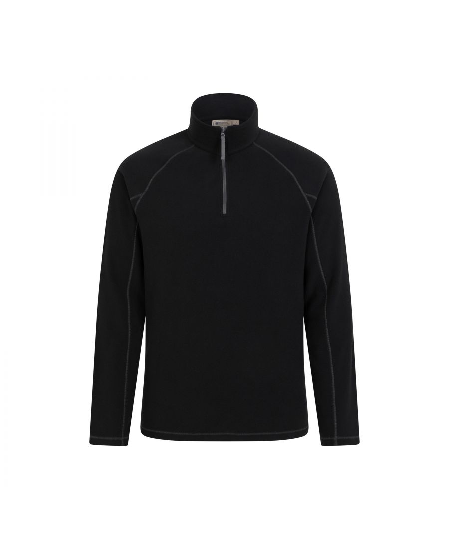Mountain Warehouse Mens Ashbourne II Half Zip Fleece Top (Black) - Size 4XL - Secret Sales