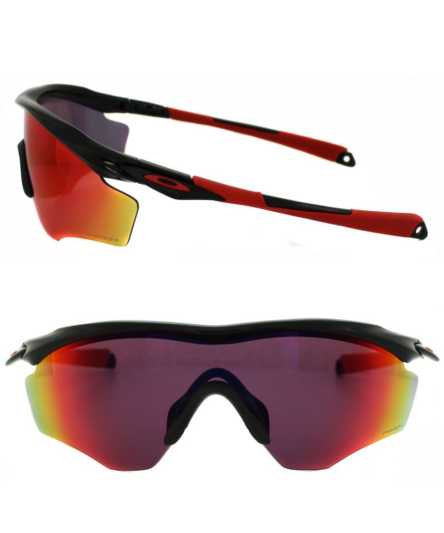 Image for Oakley Wrap Mens Polished Black Prizm Road Sunglasses