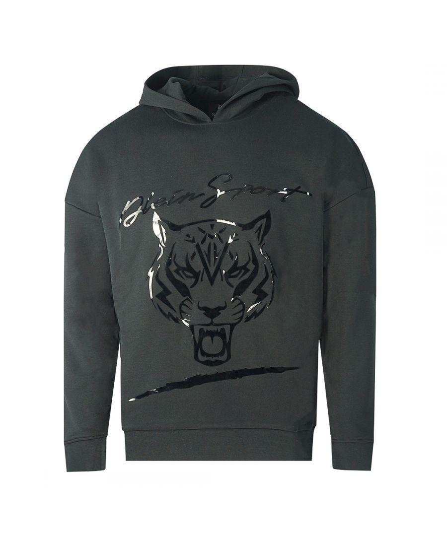 Image for Philipp Plein Sport Signature Tiger Logo Black Hoodie