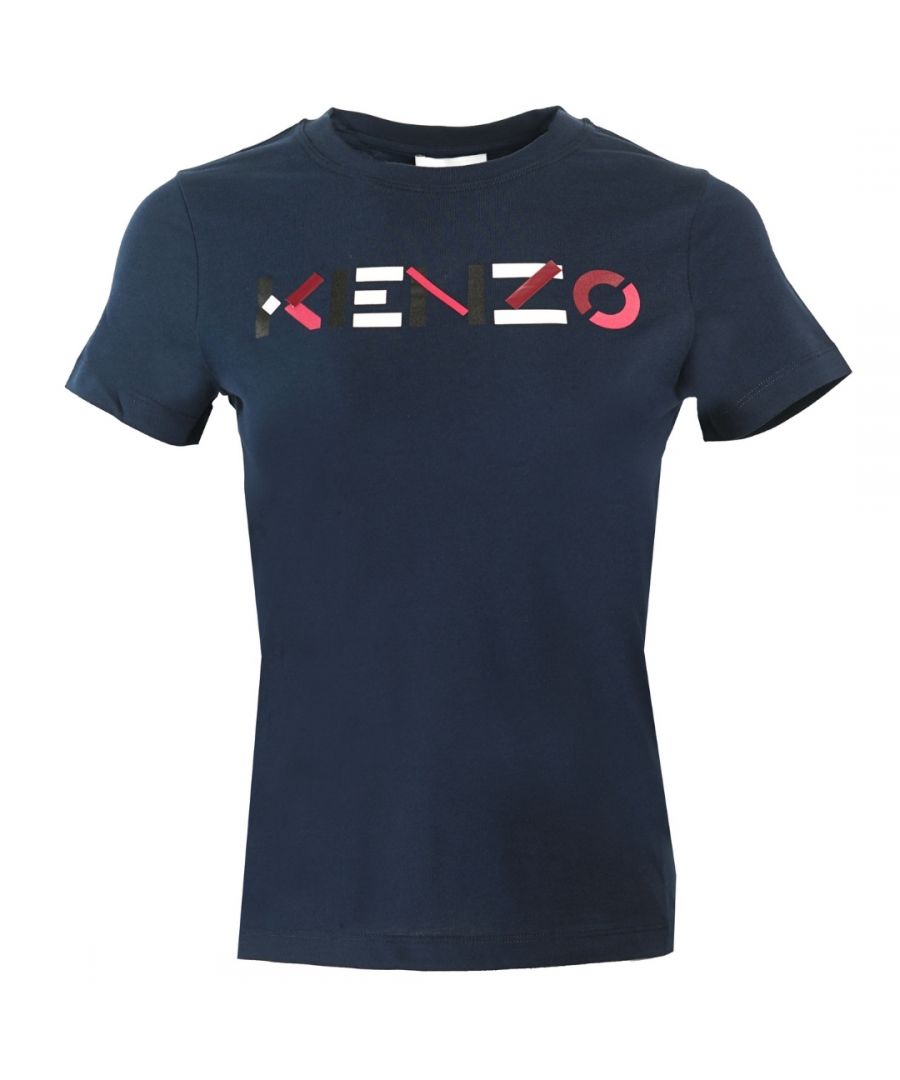 Kenzo Womens Multicolour Classic Logo Navy T-Shirt. Kenzo Navy Multicolour Classic Logo Tee. Classic Fit. 100% Cotton. Regular Fit, Fits True To Size. FA62TS8464YB.76