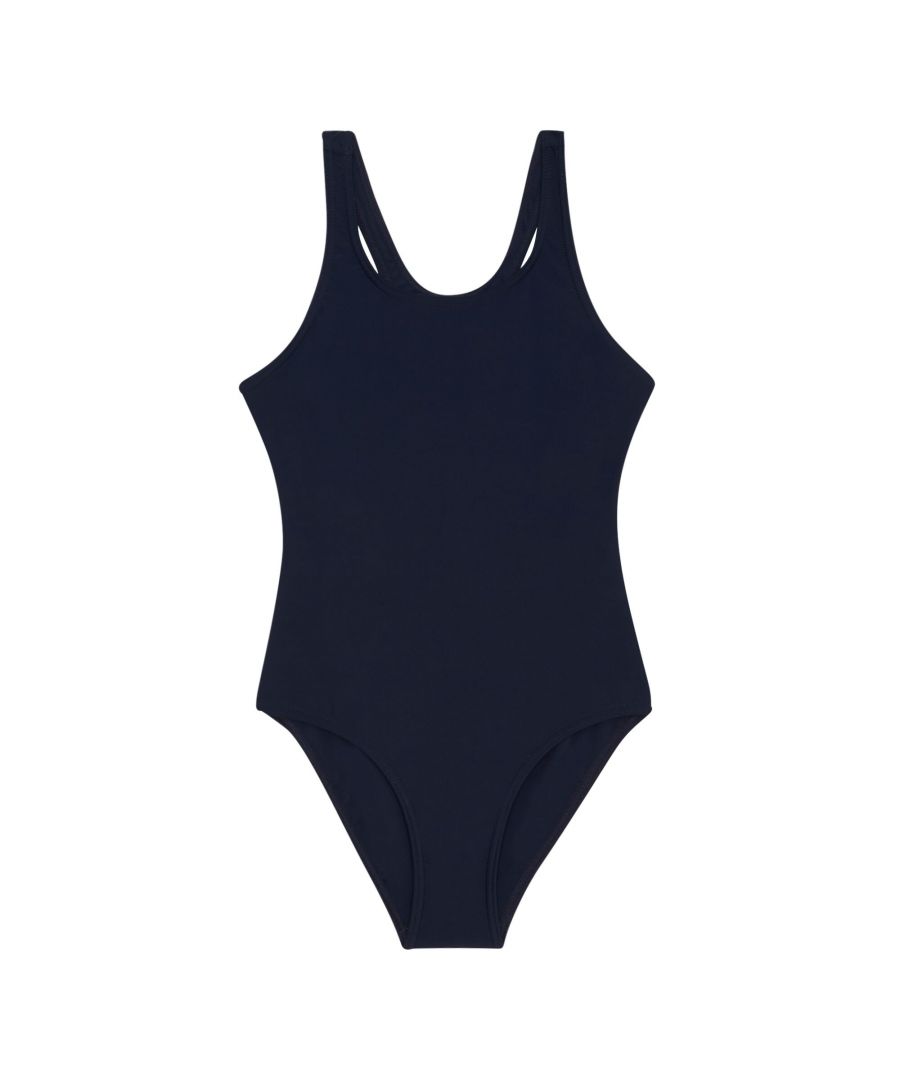 Regatta Girls Katrisse Plain One Piece Swimsuit (Navy) - Size 15-16Y