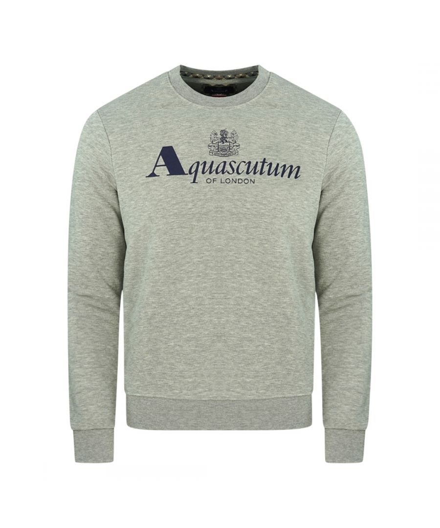Aquascutum Mens Of London Logo Grey Sweatshirt - Size L