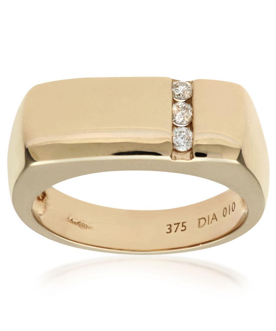 Image for 9ct Yellow Gold Mens Diamond Ring