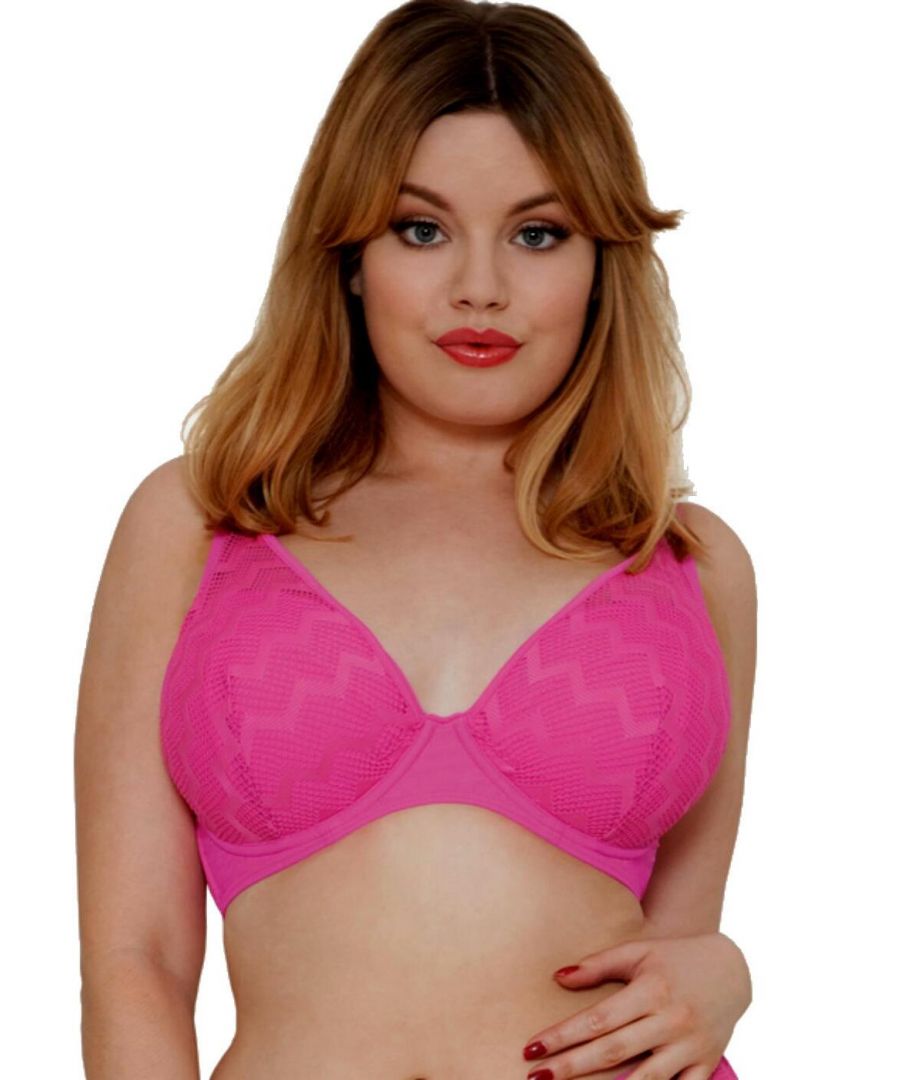 Curvy Kate Womens Hi Voltage Plunge Bikini Top - Pink - Size 34DD