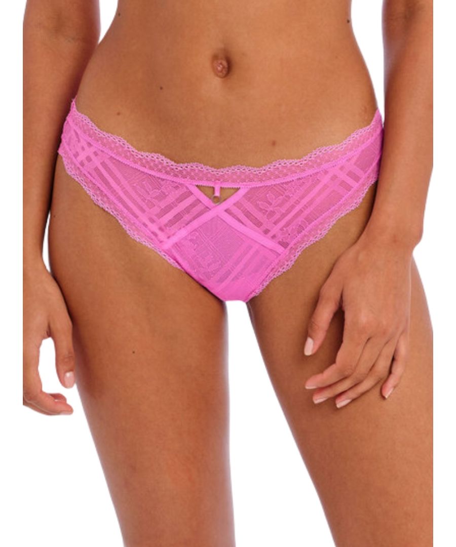  Womens Fatale Brief - Pink Polyamide - Size Large