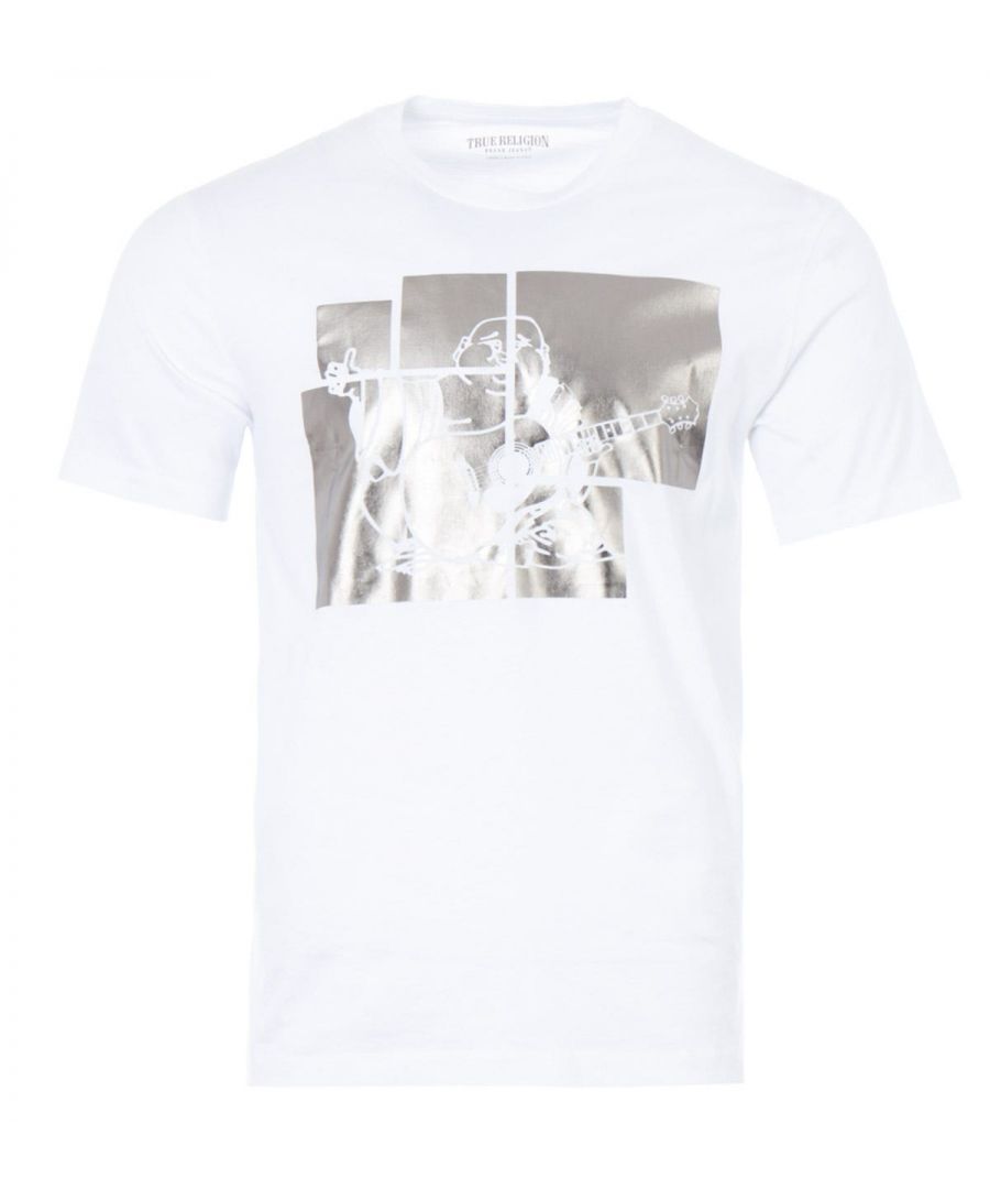 Image for True Religion Foil Buddha Pane Crew Neck T-Shirt- White