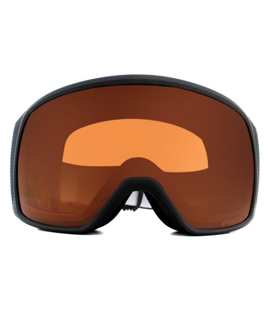 Oakley Ski Goggles Flight Tracker XS OO7106-03 Matte Black Prizm Snow Persimmon extend the field of view in all directions due to its oversized design. Based on a tried-and-tested architecture, a full-rim encases the lens and reduces movement and distortion during use, whilst triple layered foam increases airflow to aid the elimination of fogging. Engineered to fit a broad range of face shapes, the XS is the small sized version and will also fit perfectly with most helmets.