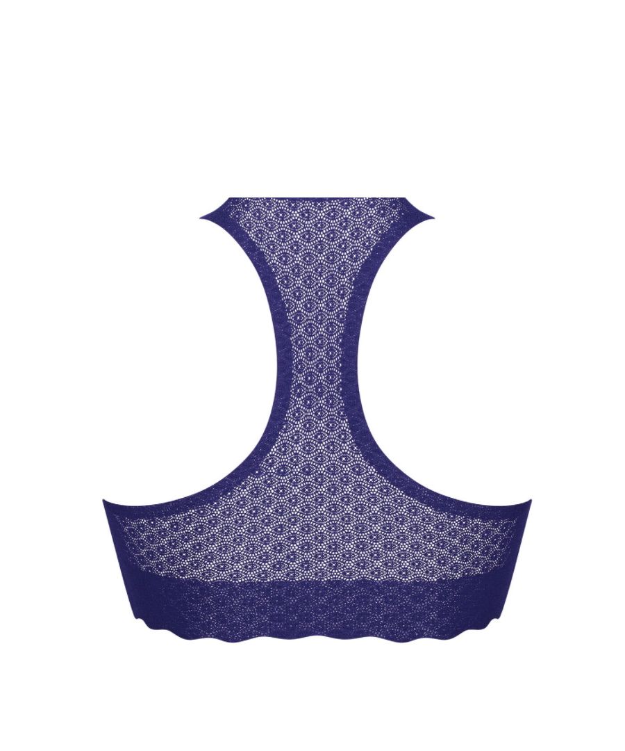 Sloggi Womens Zero Lace Feel Racerback Top - Blue Polyamide - Size Large Sloggi Womens Zero Lace Feel Racerback Top - Blue Polyamide - Size Large