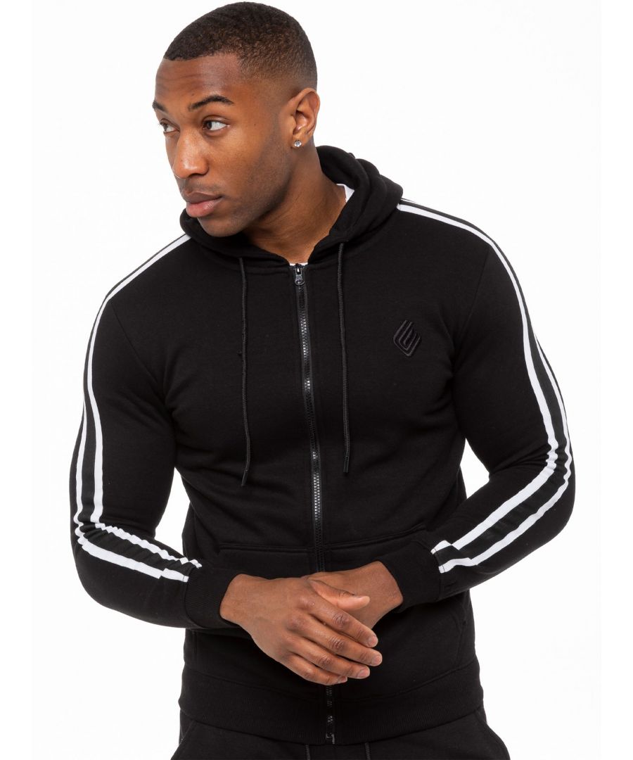 Update your casual wardrobe with this designer style mens hoodie. Crafted from soft and comfortable cotton and polyester, this regular fit jacket features a zip front, ribbed cuffs and waist, a hood with drawstrings and two side pockets while an embroidered enzo logo on the front adds a trendy finishing touch.