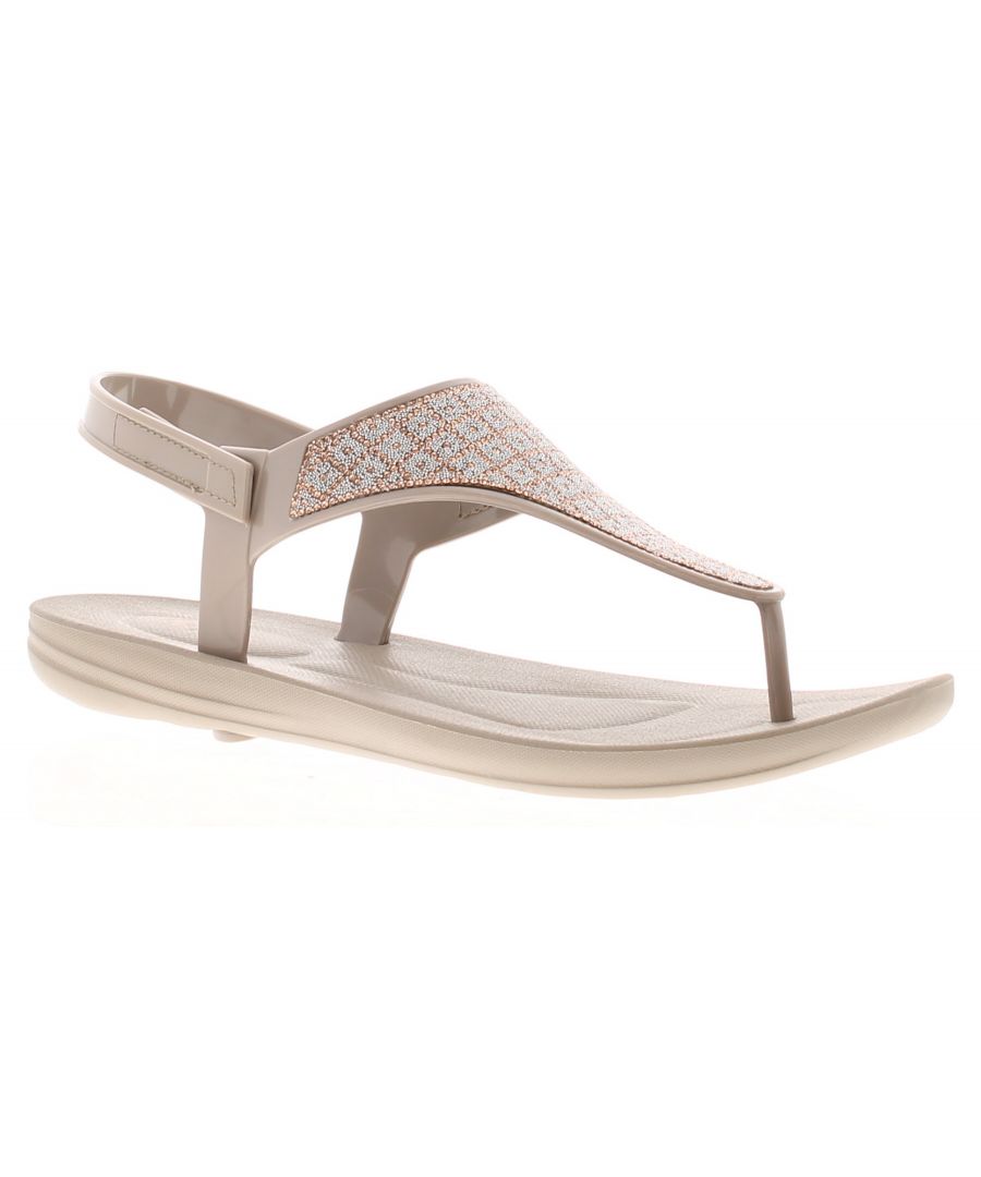 Skechers Bungalow New In Town Womens Flat Sandals Taupe. Manmade / Fabric Upper. Manmade Lining. Synthetic Sole. Ladies Womans Summer Pool Holiday Easy Close Toe Post Casual Comfort.