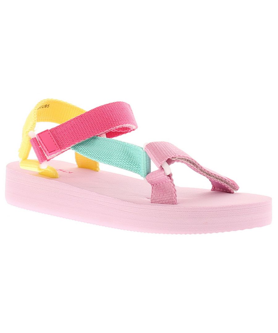 Miss Riot Jodie Younger Girls Strappy Sandals. Fabric Upper. Fabric Lining. Synthetic Sole. Girls Eva Wedge Trekker Sandalbright Webbing Comfort Flexible,.