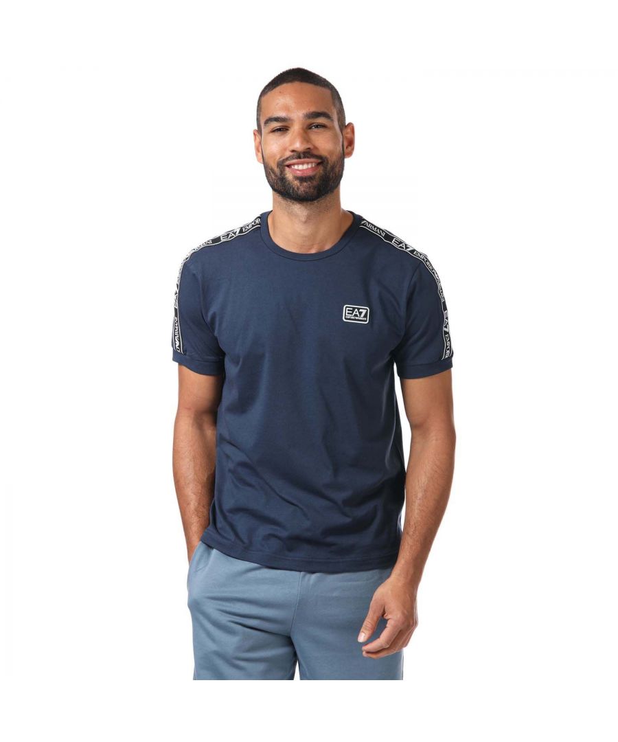 Emporio Armani EA7 Logo Series T-shirt voor heren, marineblauw