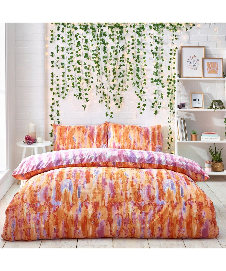 Add instant personality to your bedroom with this Tie Dye duvet set. Featuring a vibrant tie dye design. The colour continues to the reverse with a purple and pink tie dye design so you can switch the look when you need to.