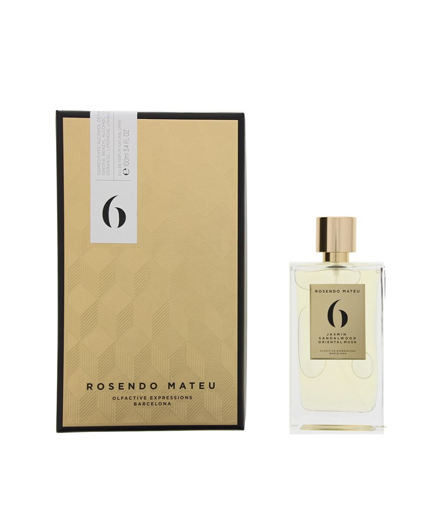 Rosendo Mateu Olfactive Expressions Barcelona No 6 is an amber floral fragrance for men and women, which was launched by Rosendo Mateu Olfactive Expressions' under the Barcelona collection in 2017. The fragrance, created by Rosendo Mateu, contains top notes of Jasmine Sambac, Exotic Fruits, Floral Notes, Coconut and Green Accord; with middle notes of Sandalwood and Spicy notes; and base notes of White Musk, Vanilla and Amber. The fragrance opens with a sense of green notes, before developing over time, to show a creamy, smooth sandalwood, and then the resins and musk come in to complete the fragrance. It's wonderfully blended and ideal for the Spring and Autumn time.