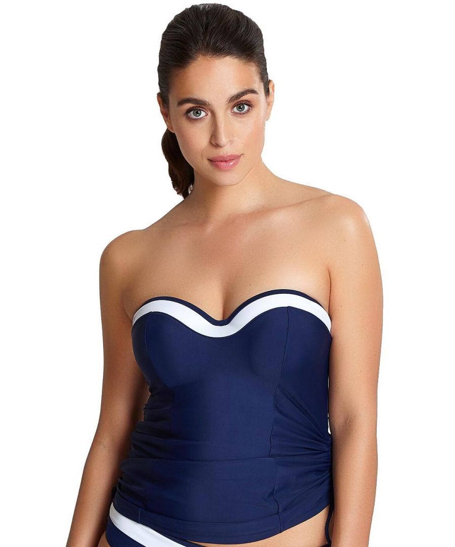 Panache Lingerie Womens SW1091 Anya Cruise Moulded Bandeau Tankini Top - Blue - Size 32DD