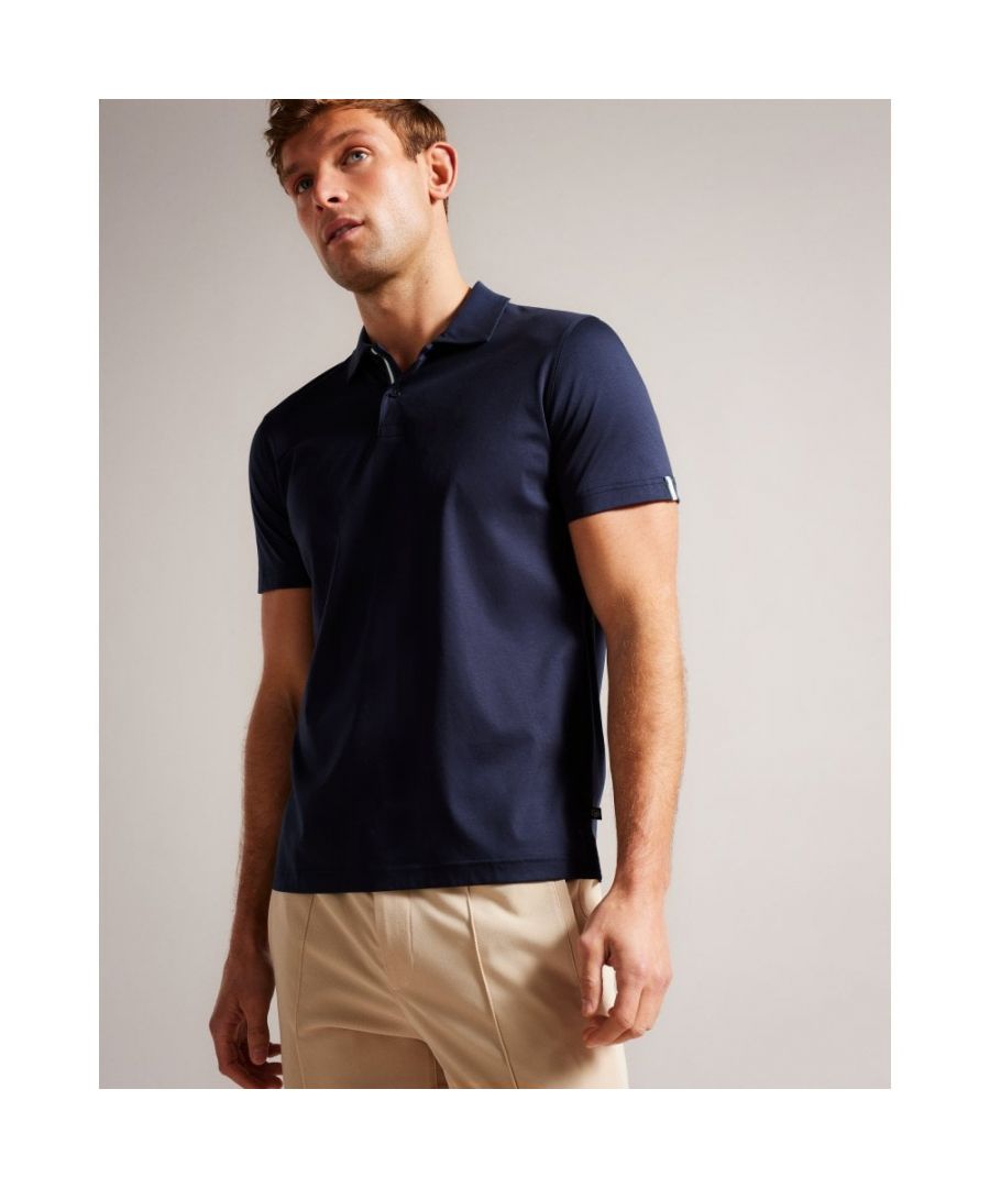 Ted Baker Mens Zeiter Slim Soft Touch Polo in Navy Cotton - Size Medium