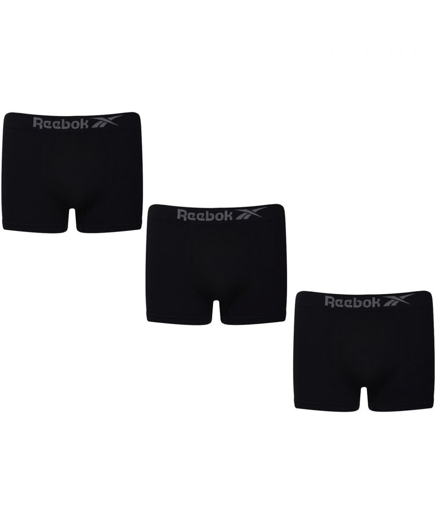 Image for Reebok Mens 3 Pack Dale Trunks Boxers Shorts Elasticated Waist Underwear
