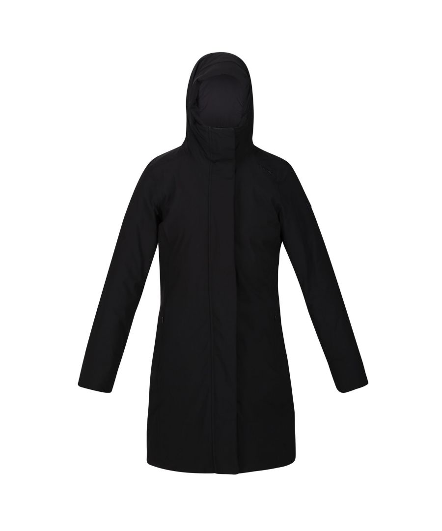Material: 100% Polyester. Filling: Feather-Free, Recycled. Design: Plain. Fabric Technology: Breathable, Heavyweight, Isotex. Cuff: Elasticated. Neckline: High-Neck, Hooded. Sleeve-Type: Long-Sleeved. Hood Features: Toggle Adjuster. Length: Longline. Pockets: 2 Handwarmer Pockets, Zip. Fastening: Adjustable, Full Zip, Popper. Sustainability: Eco Friendly.