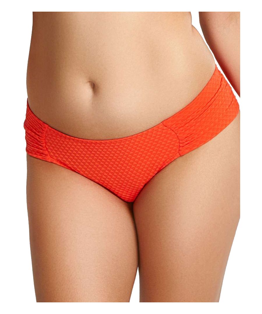 Panache Womens Echo Gather Bikini Brief - Orange - Size Small