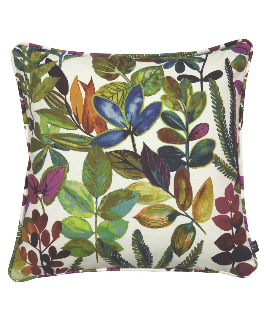 Prestigious Textiles Tonga Tropical Piped Feather Filled Cushion - Green Cotton - One Size product