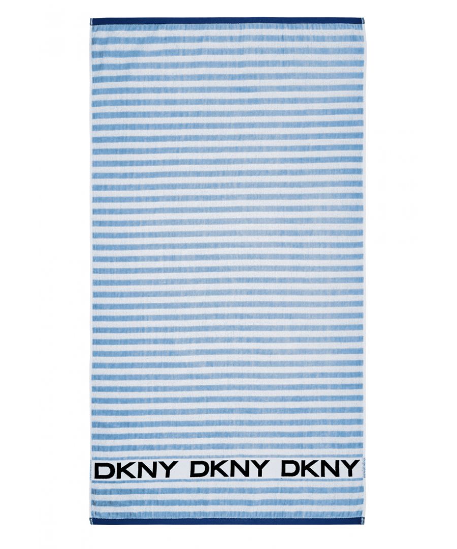 Celebrate that relaxing bath with DKNY’s Ticker Tape towels. Rows of horizontal stripes are captured in a contrasting mix of terry and velour textures with a bold DKNY logo border and edged with coloured woven hems. Avaliable in 3 Sizes. Machine Washable.