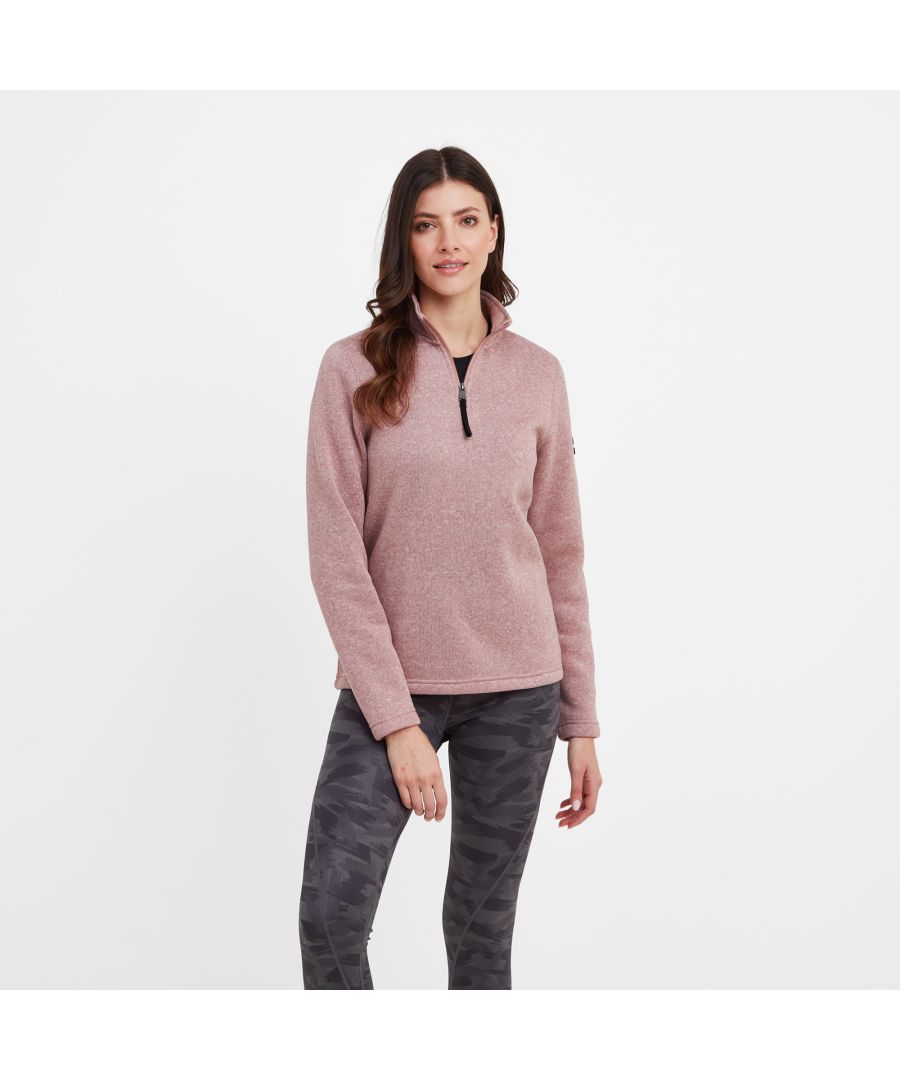 Image for Pearson Women's Knitlook Fleece Zipneck Faded Pink