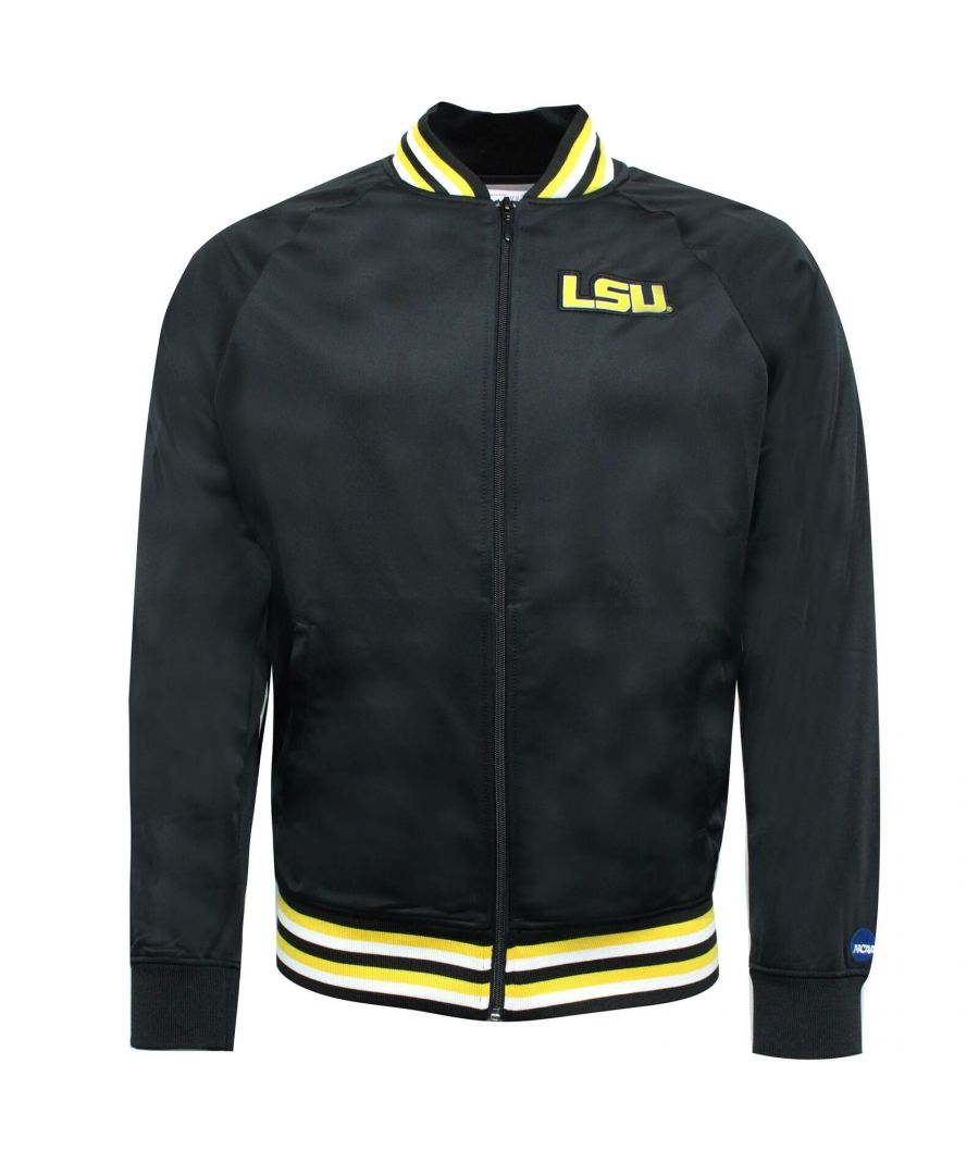 Mitchell & Ness NCAA Top Prospect Tigers Track Jacket Bomber Black LSUBLCK1