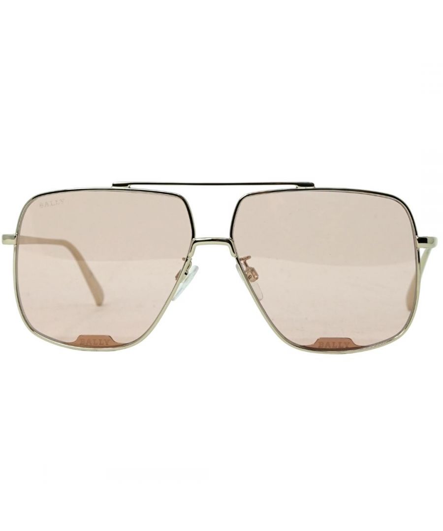 Bally BY0017-D 32Y Rose Gold Sunglasses. Lens Width = 60mm. Nose Bridge Width = 12mm. Arm Length = 145mm. Sunglasses, Sunglasses Case, Cleaning Cloth and Care Instrtions all Included. 100% Protection Against UVA & UVB Sunlight and Conform to British Standard EN 1836:2005