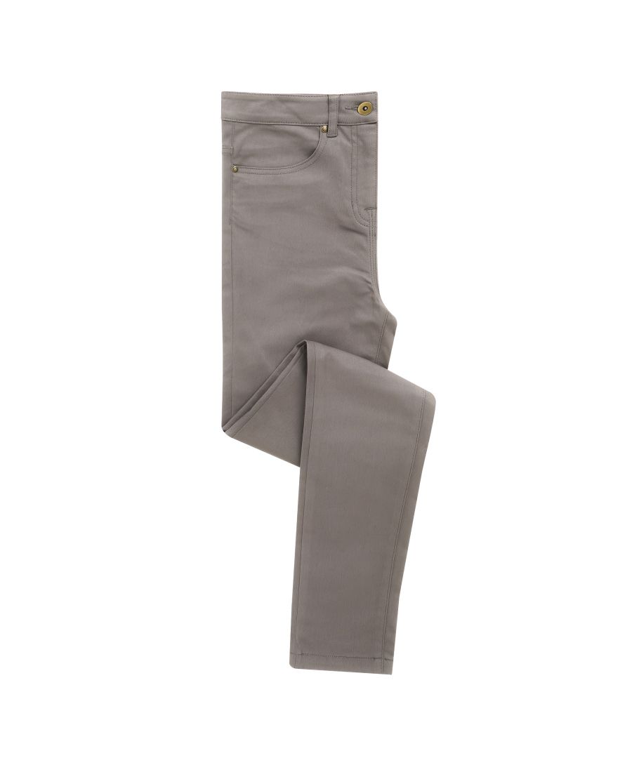 Premier Womens/Ladies Performance Chinos (Steel) - Grey - Size 24 Regular (UK Women's) - Image 1