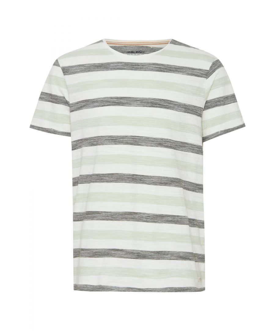 Blend gestreept T-shirt forest night/white