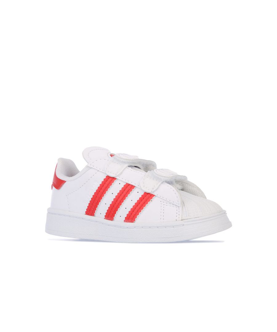Image for Boy's adidas Originals Infant Superstar Trainers in White red
