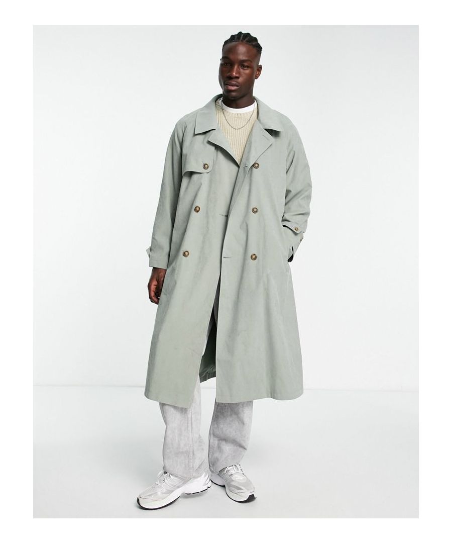 Jackets & Coats by ASOS DESIGN Throw on, go out Notch collar Button placket Tie waist Functional pockets Oversized fit Sold by Asos