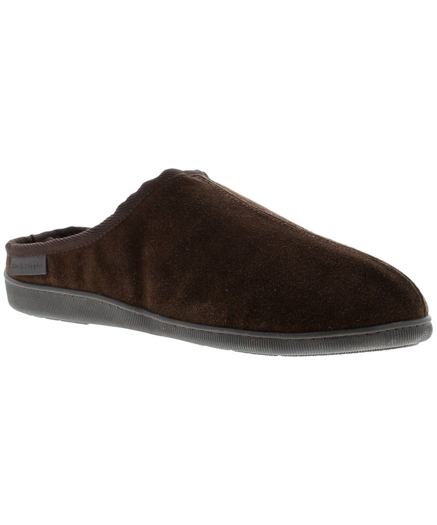 The Ashton; With its flexible and hardwearing sole, this slipper is suitable for both indoor and outdoor use. Its cosy faux fur sock lining are sure to keep feet warm. Also features a memory foam insole for added comfort\n-Real Suede Upper-Super Warm Lining-Memory Foam Comfort Insole.-Indoor and Outdoor Flexible and Hardwearing TPR Sole Unit-Comes packaged in gift box