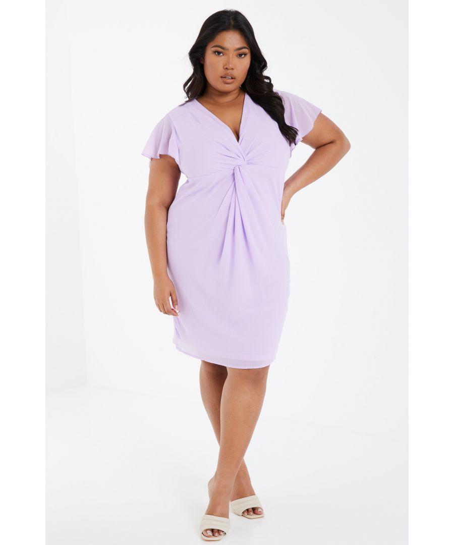 Image for Curve Lilac Knot Front Dress