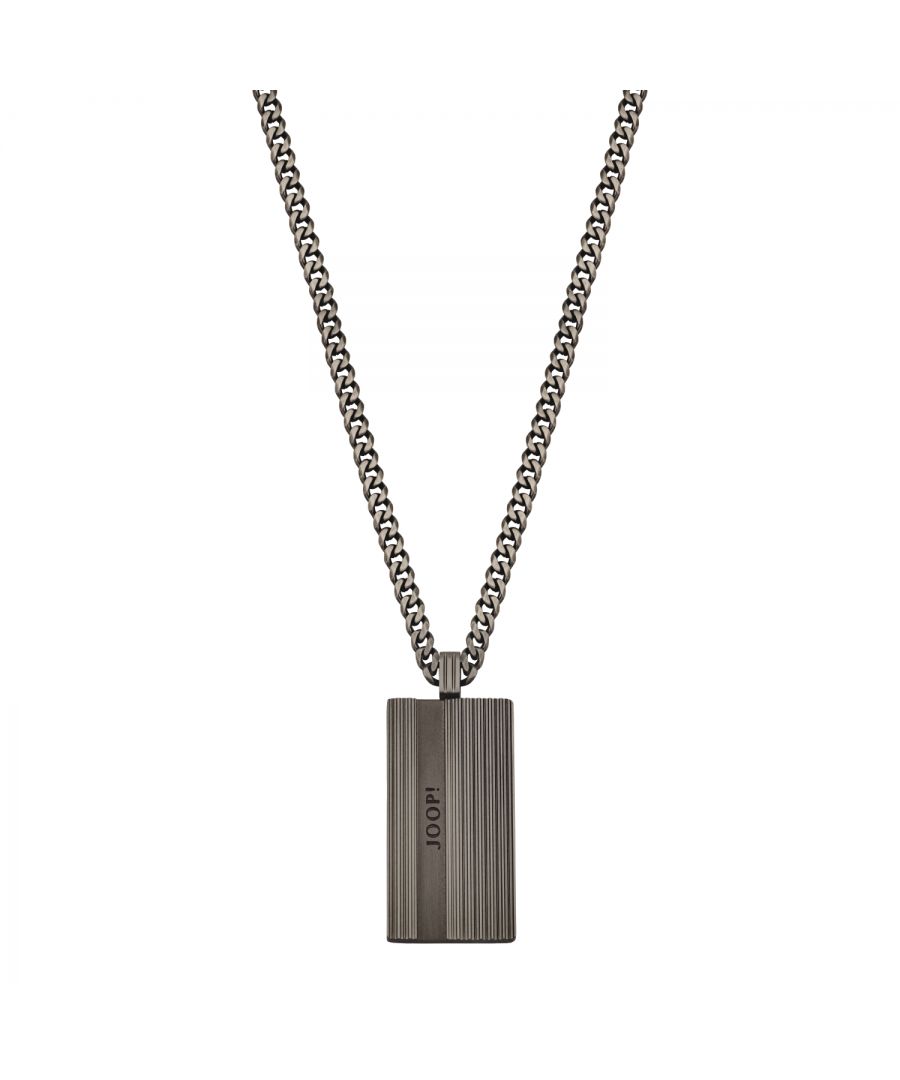 JOOP! Ketting met hanger Halsketting, 50+5 cm, Grijs, Wordt geleverd in sieraden geschenkdoos  Eenvoudig, elegant en toch een echte blikvanger! Deze ketting van JOOP! ziet er geweldig uit met zijn krasbestendige oppervlak. De herenketting en de stijlvolle DogTag hanger zijn gemaakt van hoogwaardig IP gun-coated roestvrij staal. De hanger met dogtag maakt indruk met het JOOP! merk en kan worden gepersonaliseerd met een persoonlijke gravure op de achterkant. Een bijzonder highlight hier: de gravure zal zilverkleurig verschijnen. Dankzij een verlengstuk kan de platte ketting individueel in lengte worden versteld van 50 cm tot 55 cm en veilig worden vastgemaakt met een handige karabijnhaak. Alle JOOP! juwelen worden geleverd met bijpassende juwelenverpakking en zijn dus ook ideaal om cadeau te geven.