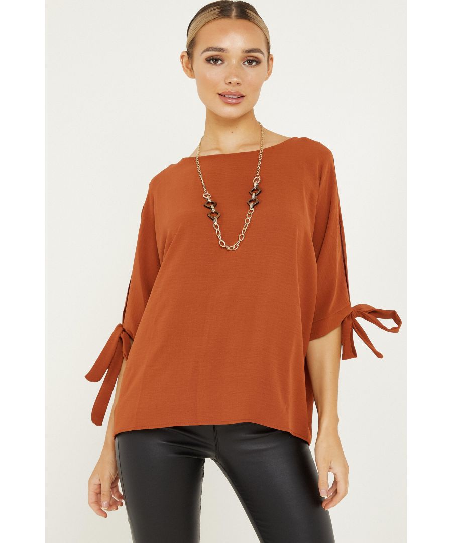 Image for Rust Necklace Batwing Top