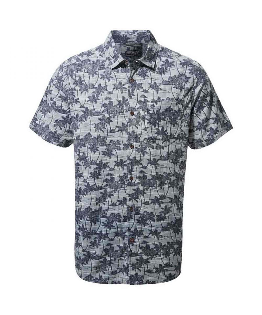 Image for Craghoppers Mens Carlos Short Sleeved Shirt (Ocean Blue)