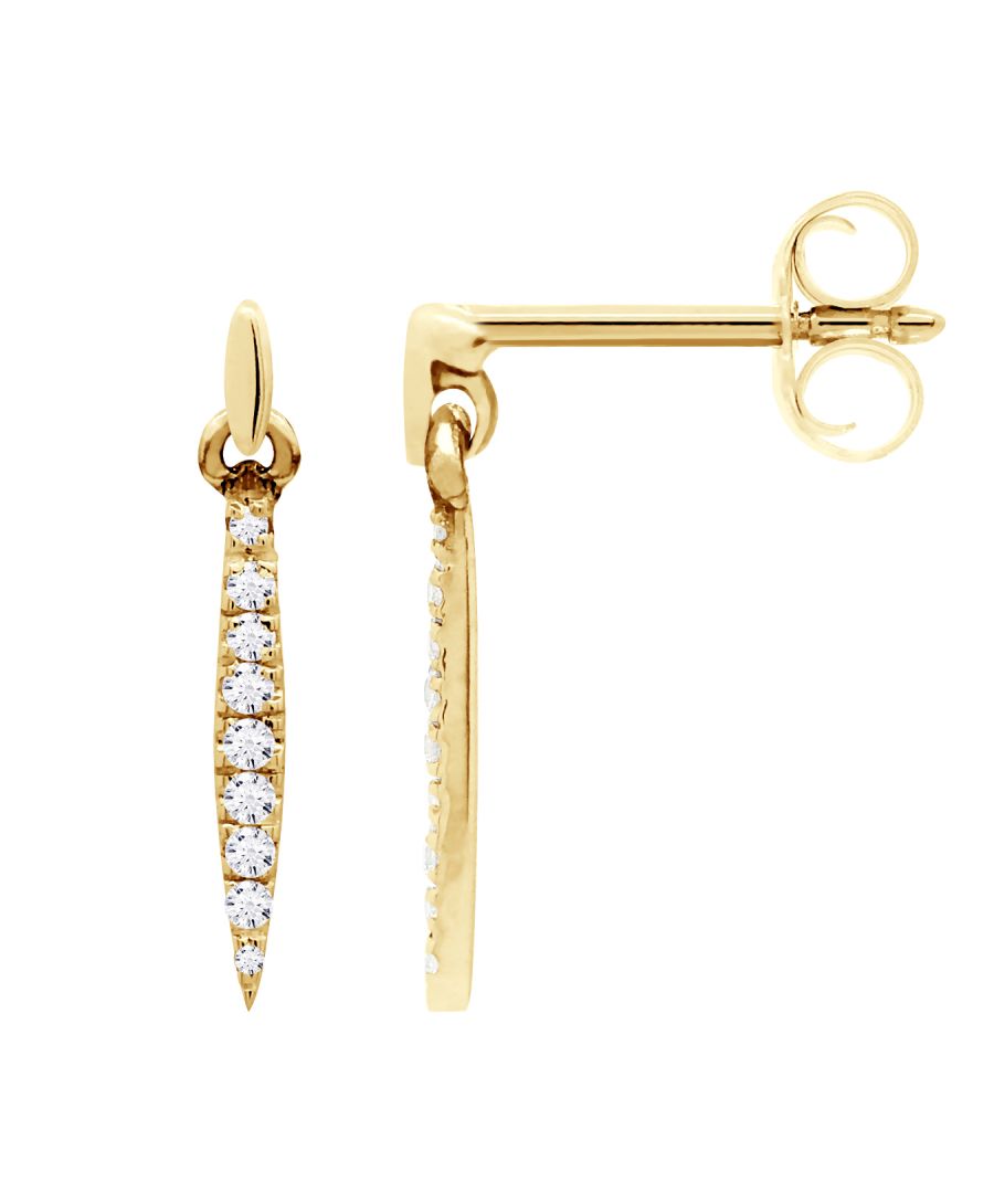 Oorbellen Dangle Diamond 0,70 Cts -Kwaliteit HSI (kleur H - Quality Si1) - Yellow Gold Jewelry 375 duizendste - System Kinderwagens - 2 jaar garantie op fabricagefouten - Wordt geleverd in een koffer met een certificaat van echtheid en internationale garantie - Al onze sieraden zijn In Frankrijk.
