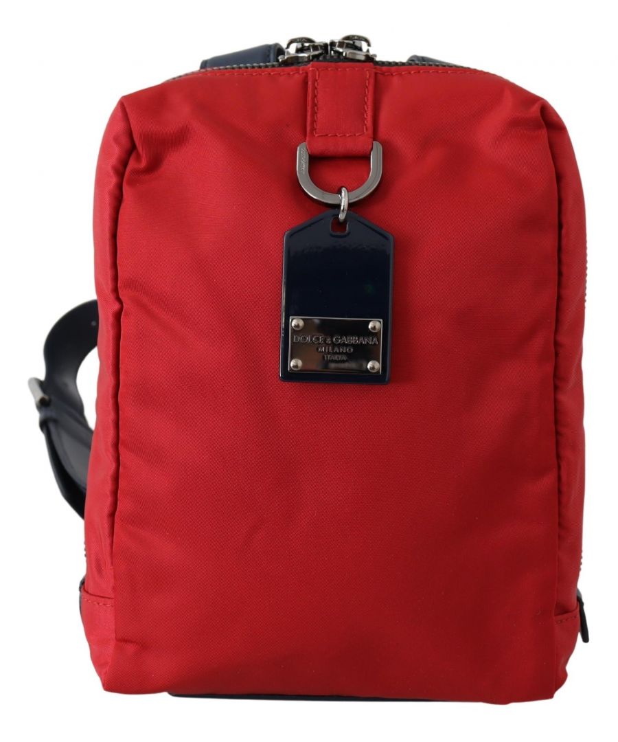 Image for Dolce & Gabbana Red Soft Nylon Leather Strap Mini Backpack One Size